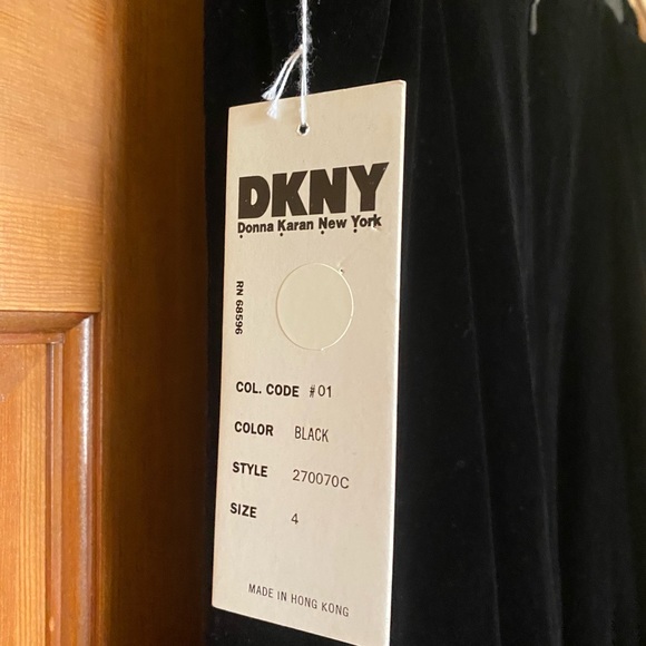 Donna Karen Black velvet full length dress - Picture 5 of 8